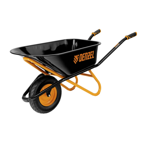 Тачка строительная, усиленная, объем 120 л, 220 кг, колесо 16х4.00-8 Denzel 689355