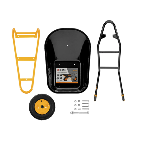 Тачка строительная, усиленная, объем 120 л, 220 кг, колесо 16х4.00-8 Denzel 689355