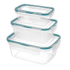 Комплект контейнеров для продуктов герметичных прямоугольных 0,35 л + 0,75 л + 1,3 л с защелками (бесцветный) 221104518/02