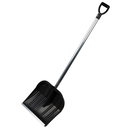 Лопата снег. пласт.410х360 (в сборе с мет. пл., с ал.чер. и V-пласт.ручкой), Снежок№2 109141-SK