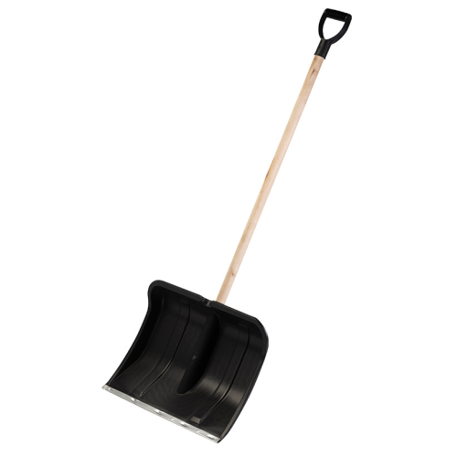 Лопата снег. пласт.500х375 (в сборе с оц. планкой, дер. чер. и V-пл.ручкой), Вьюга№2 183777-SK