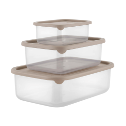 DELTA Набор контейнеров для продуктов Sugar&Spice Vanilla (0,18 л + 0,5 л +1 л) с гибкой крышкой SE168712005 латте