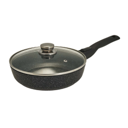 ГАРДАРИКА Сковорода 20 см с антипригарным покрытием, крышкой и съемной ручкой 1220-04-01-10 линейка Мрамор серия Орион