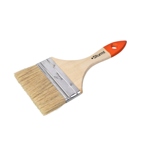 Кисть плоская "Практик" 4" (100мм), натур. щетина, деревянная ручка, Sturm! PROMO 9040-21-100SP
