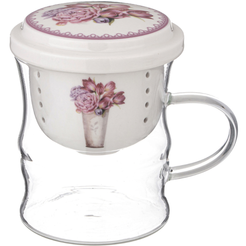 Кружка Стеклянная С Фарфоровым Ситом 420 Мл 87-332 Lefard