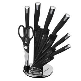 WEBBER Набор ножей (нержавеющая сталь + антибактериальное покрытие) на акриловой подставке 8 предметов BE-2272N