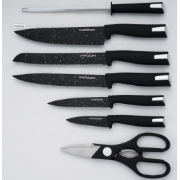 WEBBER Набор ножей (нержавеющая сталь + антибактериальное покрытие) на акриловой подставке 8 предметов BE-2272N