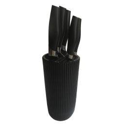 WEBBER Набор кухонных ножей на подставке 6 предметов ВЕ-2273N черный