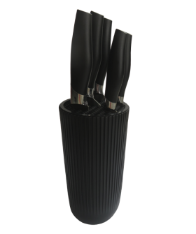 WEBBER Набор кухонных ножей на подставке 6 предметов ВЕ-2273N черный