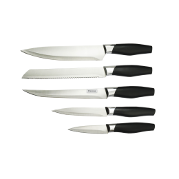 WEBBER Набор кухонных ножей на подставке 6 предметов ВЕ-2273N черный