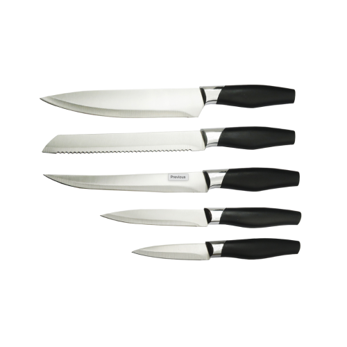 Набор кухонных ножей на подставке 6 предметов WEBBER ВЕ-2273N черный