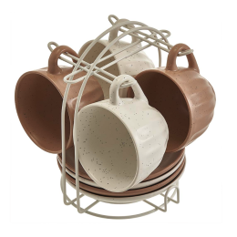 ROSARIO Чайный набор 8 предметов (240 мл) Ф11-060К/8 Latte на металлической подставке