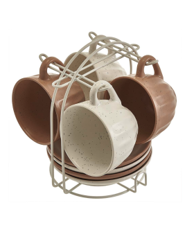 ROSARIO Чайный набор 8 предметов (240 мл) Ф11-060К/8 Latte на металлической подставке