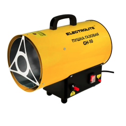 ELECTROLITE Пушка газовая GH-10  (мощность 10 кВт, давление газа 0.3 бар, расход газа 0.73 кг/час, производительность по воздуху 330 м3/час, объем помещения 100-350 м2, поджиг ручной)
