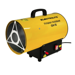 ELECTROLITE Пушка газовая GH-15  (мощность 15 кВт, давление газа 0.3 бар, расход газа 1.09 кг/час, производительность по воздуху 400 м3/час, объем помещения 150-450 м2, поджиг ручной)