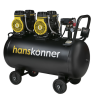 Компрессор воздушный безмасляный Hanskonner 2*1450Вт, 500л/мин, ресивер 100л, 8 бар HAC1002