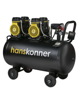 Hanskonner Компрессор воздушный безмасляный 2*1450Вт, 500л/мин, ресивер 100л, 8 бар HAC1002