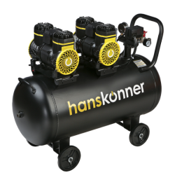 Hanskonner Компрессор воздушный безмасляный 2*1450Вт, 500л/мин, ресивер 100л, 8 бар HAC1002