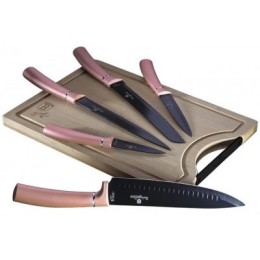 BERLINGER HAUS Набор ножей 6пр. с бамбуковой разделочной доской BH 2554 IROSE EDITION