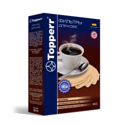 Topperr Фильтр бумажный для кофеварок №2 (100шт.), неотбеленный 3015