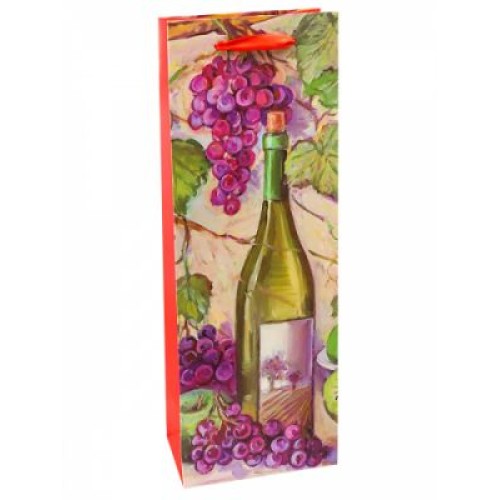Пакет подарочный Dream Cards с мат. лам. 12x36x8,5 см Натюрморт с вином и виноградом, 210гр ПКП-6279