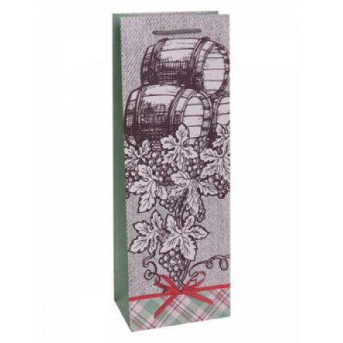 Dream cards Пакет подарочный с мат.лам.12,8х36х8,4см(Bottle)Бочки с крепкими напитками,210г ПКП-2660