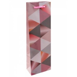 Пакет подарочный с глянцевой ламинацией 12x36x8,5 см (Bottle) Розовый стиль, 157 г ПКП-7338