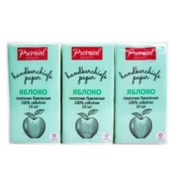 Платочки бумажные Premial Aroma трехслойные с ароматом яблока 10 шт 280202-1