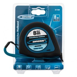 Gross Рулетка "Ergonomisch",8 м x 25 мм,магнитный обрезиненный зацеп 31104