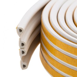 Сибртех Уплотнитель резиновый, 12 м, профиль "P", белый 88907