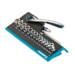 Gross Набор торцевых головок, трещотка 120 зубьев, 1/4", CrV, 36 предметов 14142