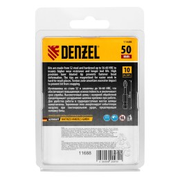 Denzel Бита IMPACT, PH1x50 мм, лазерная обработка шлица, сталь S2, 10 шт., Е 6,3 11688