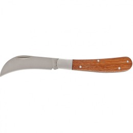 Palisad Нож садовый складной, изогнутое лезвие, 170 мм, деревянная рукоятка, 79001