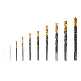 Denzel Набор сверл по металлу, 1-10 мм, HSS-Tin, Golden Tip, 10 шт 72316