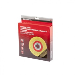 Matrix Щетка для точила, 200 мм, посадка 32 мм, плоская, латунированная витая проволока 74662