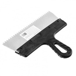 Sparta Шпатель из нержавеющей стали, 250 мм, зуб 4 х 4 мм, пластмассовая ручка 85156