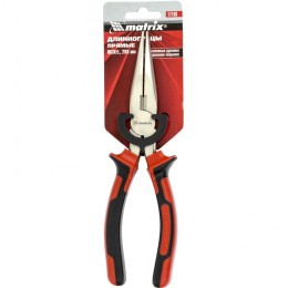 Matrix Длинногубцы прямые Nickel, 200 мм, никелированные, двухкомпонентные рукоятки 17168