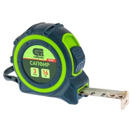 Сибртех Рулетка Сапфир,двухкомпонентный корпус,3 м х 16 мм 32580