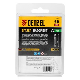 Denzel Бита PZ3х50, сталь S2, шестигранный профиль, 10 шт. Е 6,3 11657
