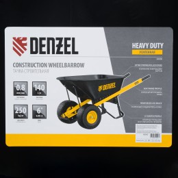 Denzel Тачка строительная, усиленная, объем 140 л, 250 кг, двухколесная, колесо 15х6.00-6 69000