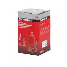 Matrix Домкрат гидравлический бутылочный, 5 т, h подъема 197-382 мм 50764