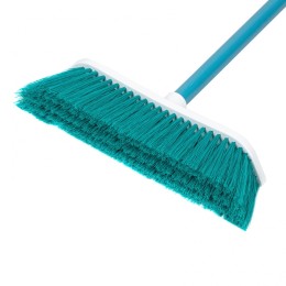 Palisad Щетка пластмассовая для подметания пола, 27 см, c черенком, 120 см, бирюзовая щетина, Home 935445
