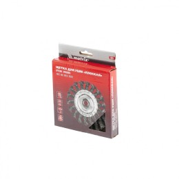 Matrix Щетка для УШМ 125 мм, М14, плоская, крученая проволока 0.35 мм 74633