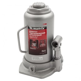 Matrix Домкрат гидравлический бутылочный, 20 т, высота подъема 242-452 мм 50731