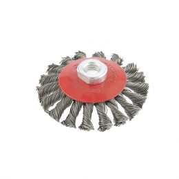 Matrix Щетка для УШМ, 100 мм, М14, "тарелка", крученая проволока 0.5 мм 74609