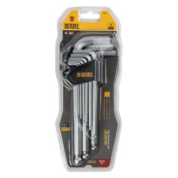 Denzel Набор ключей имбусовых, HEX, 2-12 мм, CrV, 9 шт., удлиненные, с шаром 12365