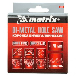 Matrix Коронка Bimetal, 78 мм 72478