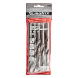 Matrix Сверло по металлу, 12.5 мм, полированное, HSS, 5 шт, цилиндрический хвостовик 72025