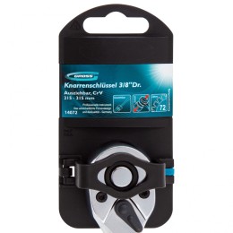 Gross Ключ телескопический трещоточный 3/8, 215-315 мм, CrV, хромированная, двухкомпонентная рукоятка 14072