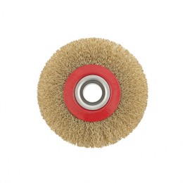 Matrix Щетка для точила, 125 мм, посадка 20 мм, плоская, латунированная витая проволока 74659